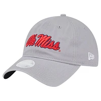 Women's New Era Gray Ole Miss Rebels Logo 9TWENTY Adjustable Hat