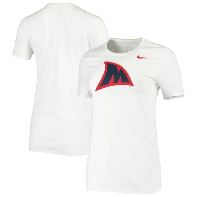 Men's Nike Red Ole Miss Rebels Baseball Logo Stack Legend Performance  T-Shirt