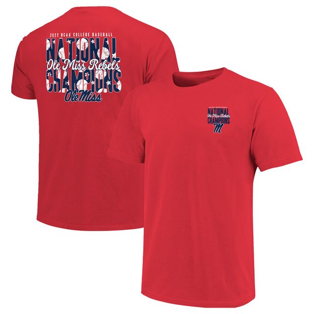 T-shirt rouge Ole Miss Rebels 2022 NCAA pour hommes Baseball College World Series Champions 2-Hit