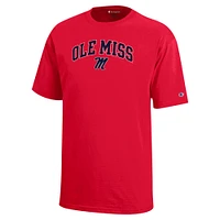 Youth Champion Red Ole Miss Rebels Arch Over Logo T-Shirt