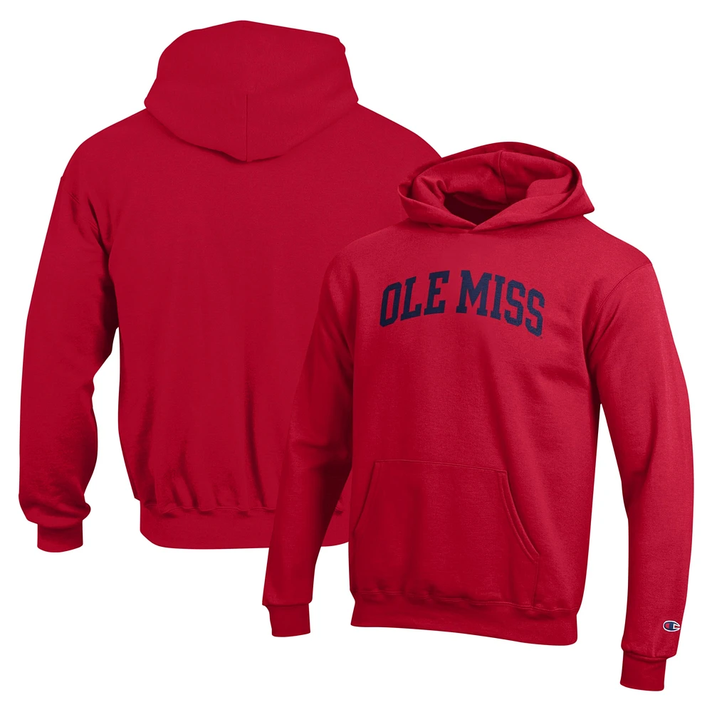 Sweat à capuche rouge Basic Arch Champion des jeunes Ole Miss Rebels