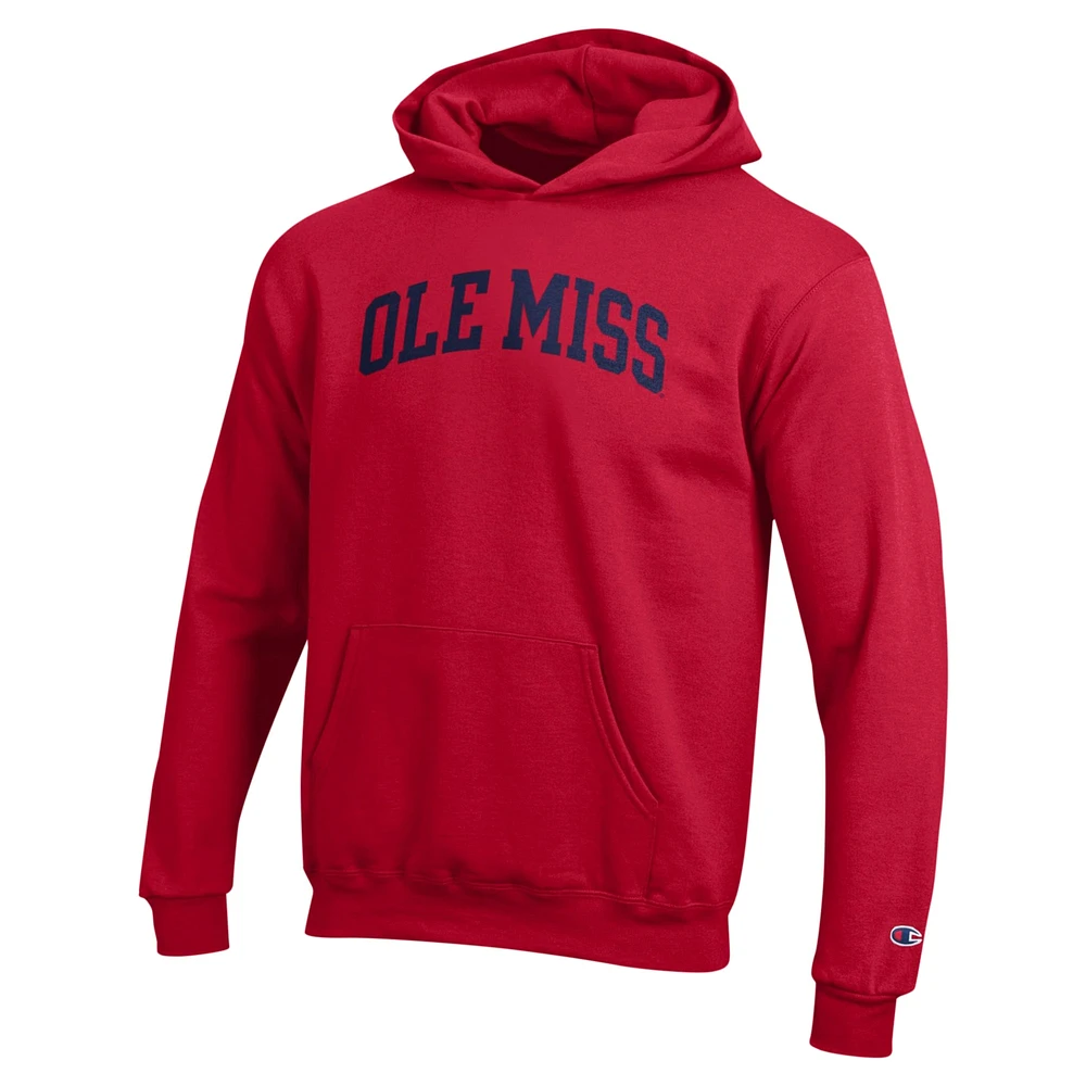 Youth Champion Red Ole Miss Rebels Basic Arch Hoodie