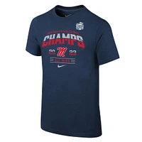 T-shirt de vestiaire Nike pour jeunes Ole Miss Rebels 2023 Peach Bowl Champions Locker Room