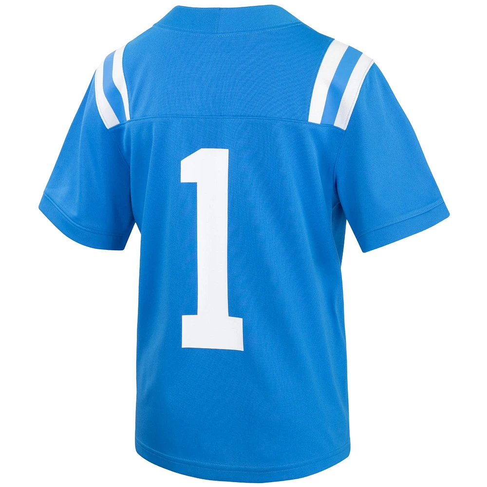 Youth Nike #1 Powder Blue Ole Miss Rebels Untouchable Football Jersey