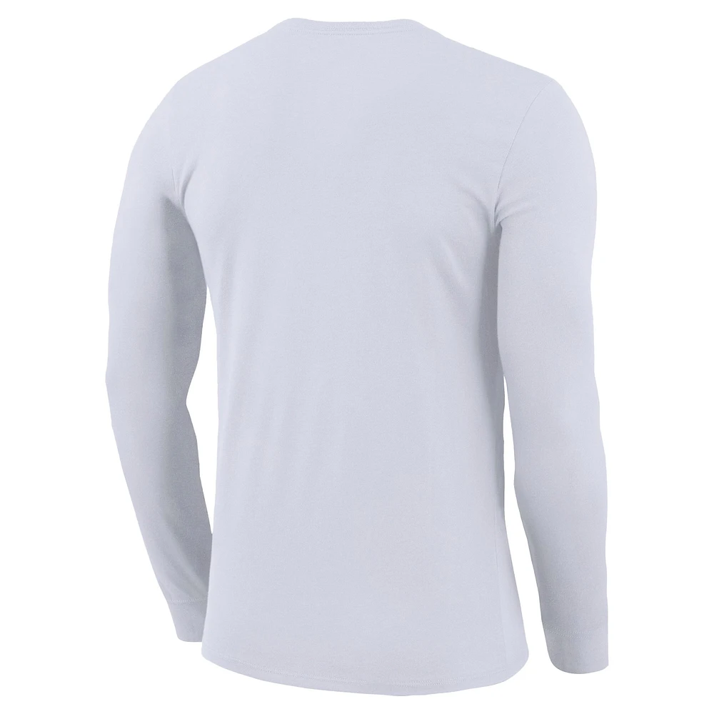 Youth Nike White Ole Miss Rebels 2025 On-Court Bench Long Sleeve T-Shirt