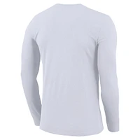 Youth Nike White Ole Miss Rebels 2025 On-Court Bench Long Sleeve T-Shirt