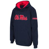 Youth Stadium Athletic Navy Ole Miss Rebels Big Logo Pullover Hoodie