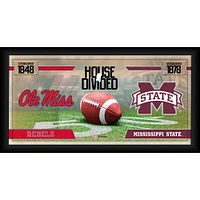 Ole Miss Rebels vs. Mississippi State Bulldogs Framed 10" x 20" House Divided Football Collage