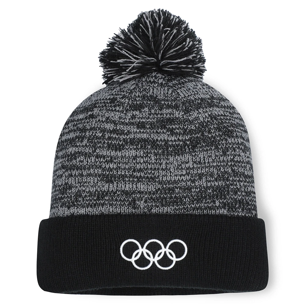 Bonnet tricoté à revers avec pompon pour hommes Fanatics Black Olympic Games