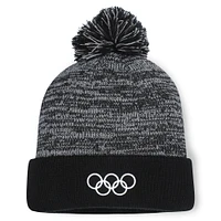 Bonnet tricoté à revers avec pompon pour hommes Fanatics Black Olympic Games