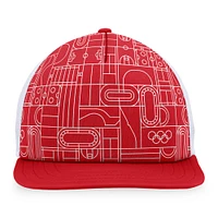 NUT OLYGAM RED IOC MEN'S NUT SP24 SNAP 3 POLY 5 PANEL FLAT BRIM SNAPBACK HATMENSNP