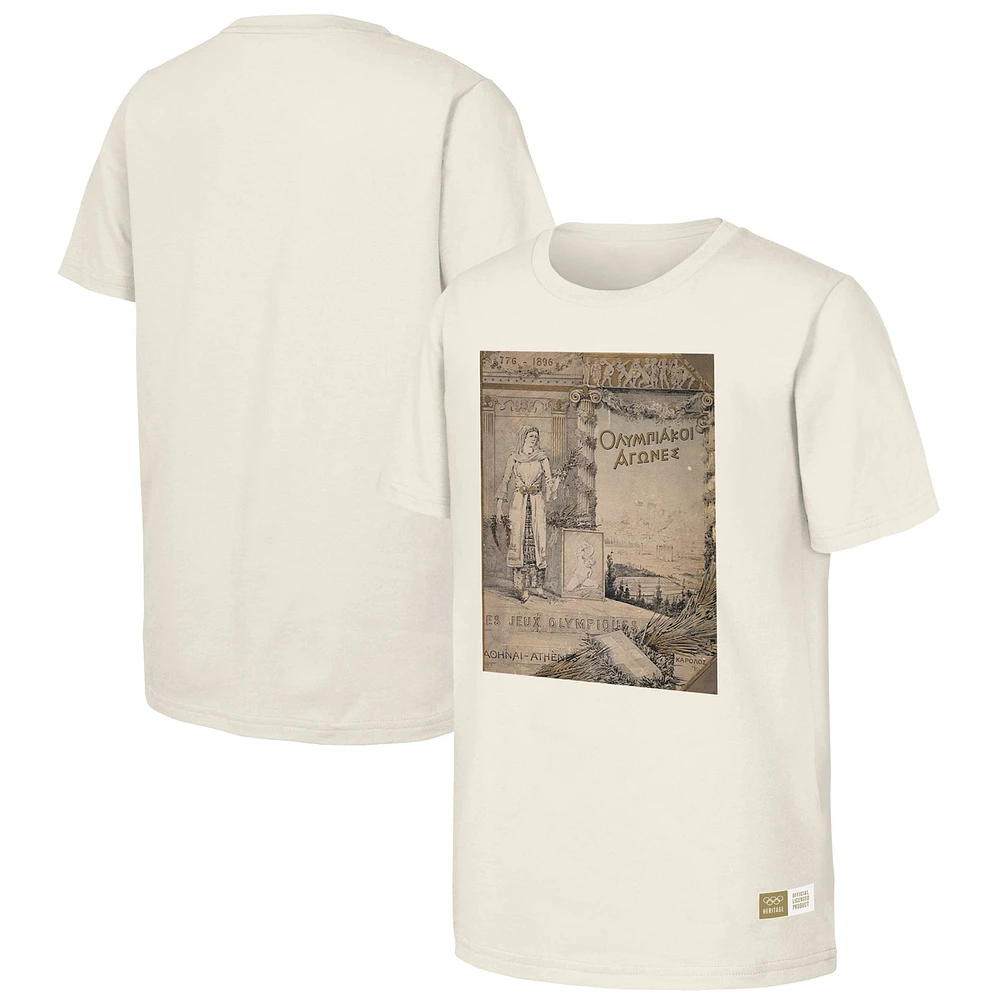 T-shirt naturel du patrimoine olympique des Jeux d'Athènes de 1896 pour hommes