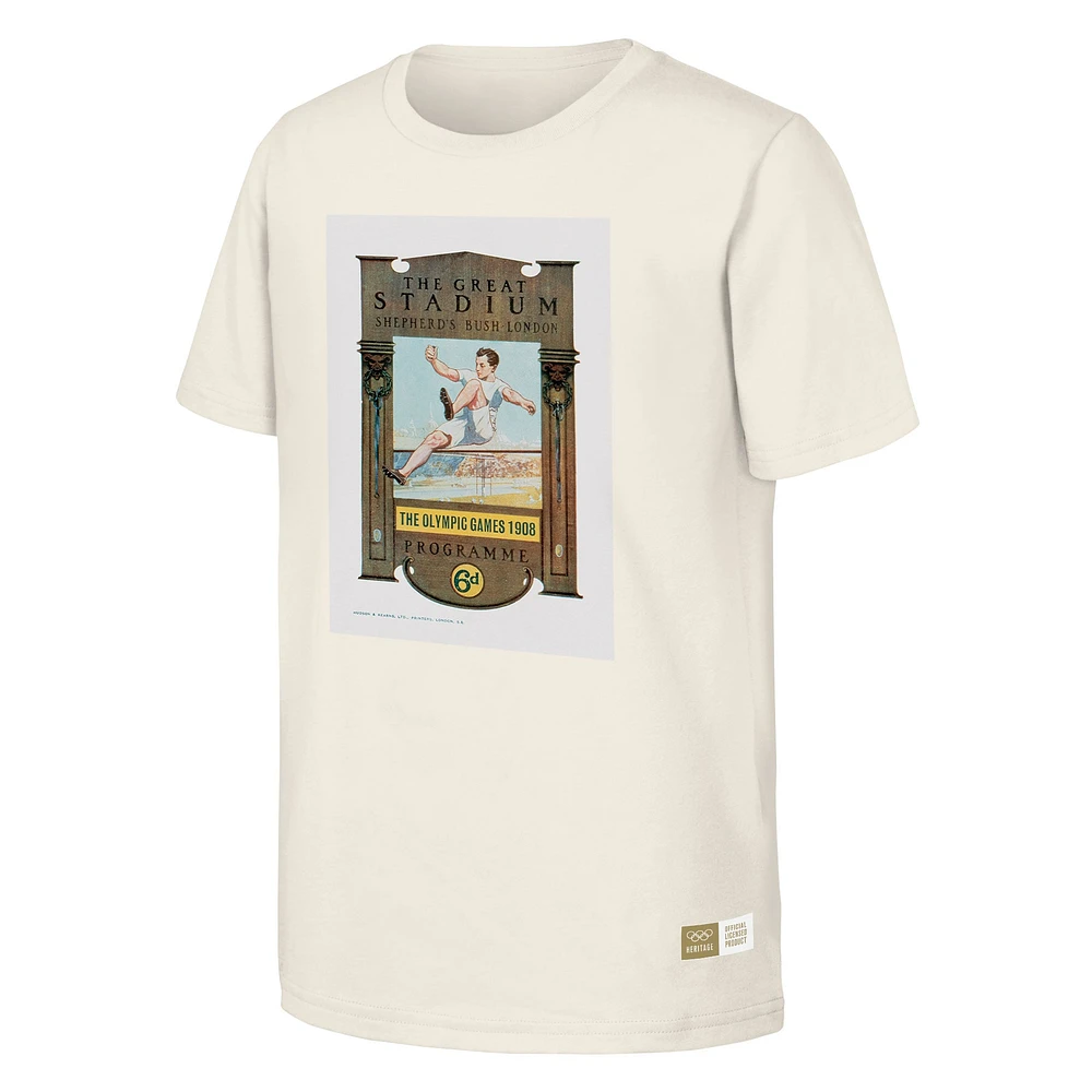 T-shirt naturel du patrimoine olympique des Jeux de Londres 1908 pour hommes