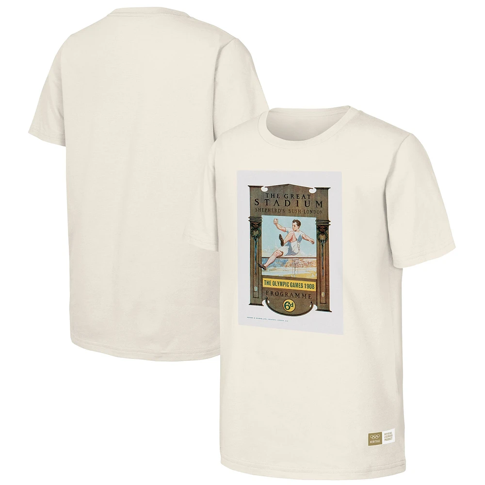 T-shirt naturel du patrimoine olympique des Jeux de Londres 1908 pour hommes