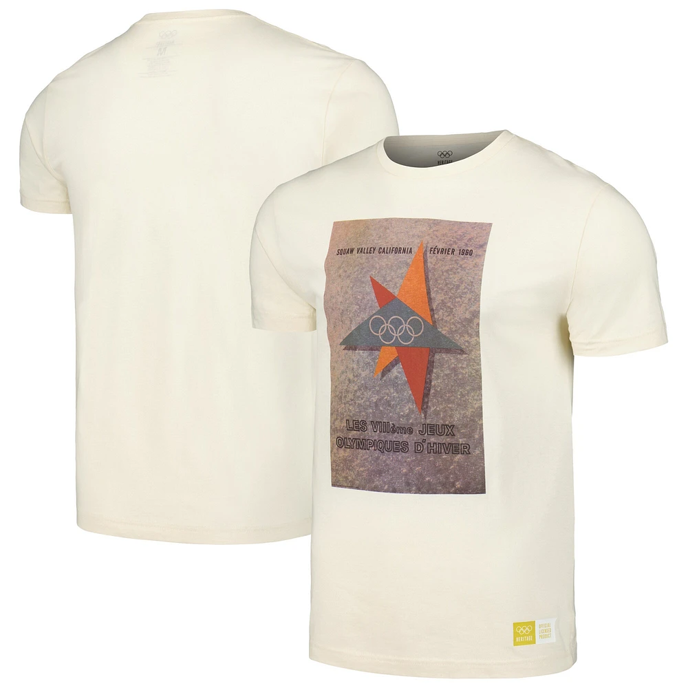 T-shirt naturel du patrimoine olympique des Jeux de Squaw Valley 1960 pour hommes