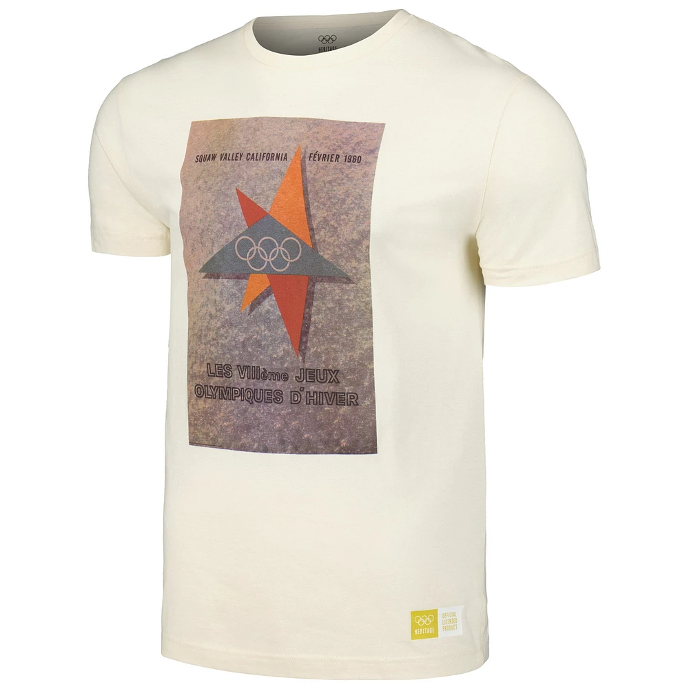 T-shirt naturel du patrimoine olympique des Jeux de Squaw Valley 1960 pour hommes