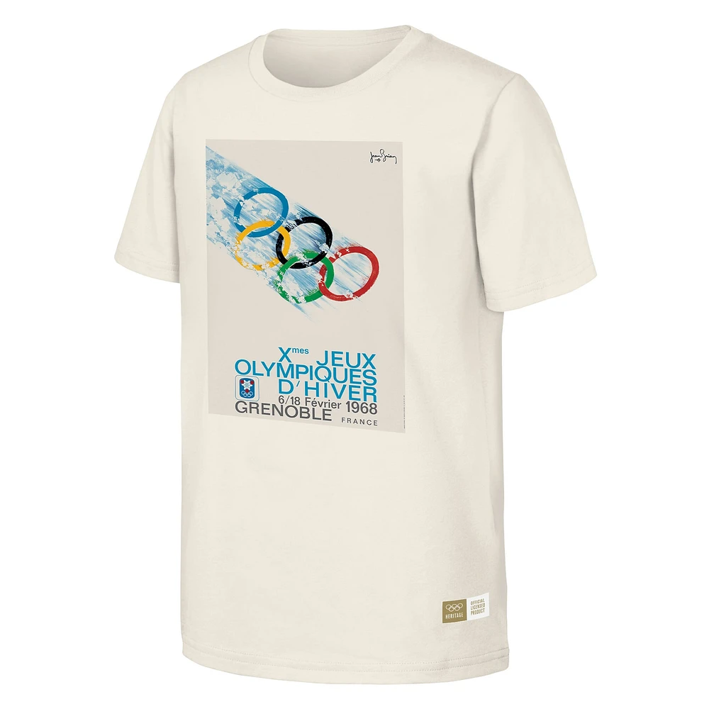 T-shirt naturel du patrimoine olympique des Jeux Grenbole de 1968 pour hommes