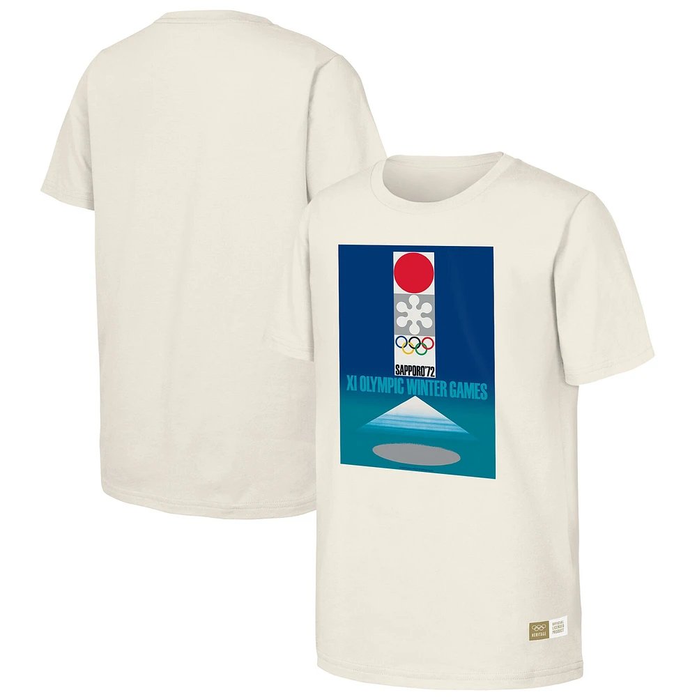 T-shirt naturel du patrimoine olympique des Jeux de Sapporo 1972 pour hommes