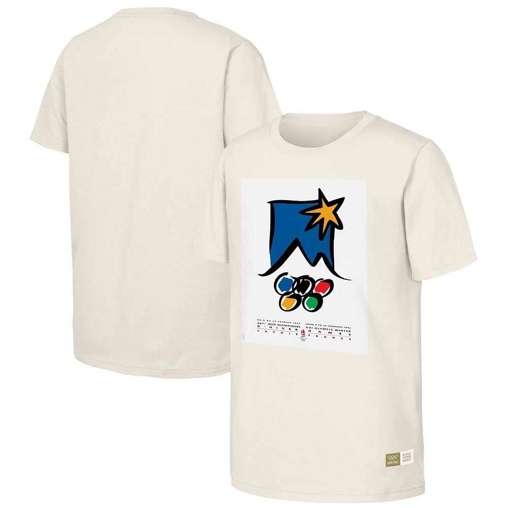 T-shirt naturel du patrimoine olympique des Jeux d'Albertville de 1982 pour hommes