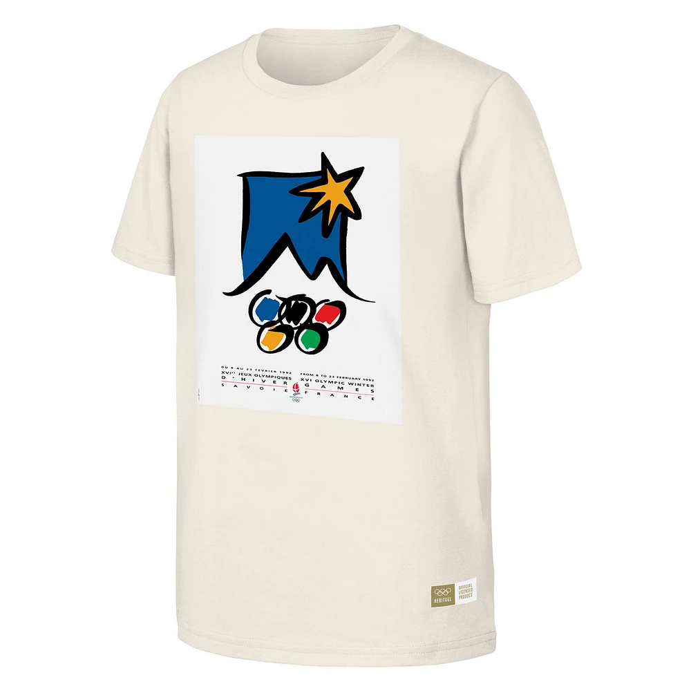 T-shirt naturel du patrimoine olympique des Jeux d'Albertville de 1982 pour hommes