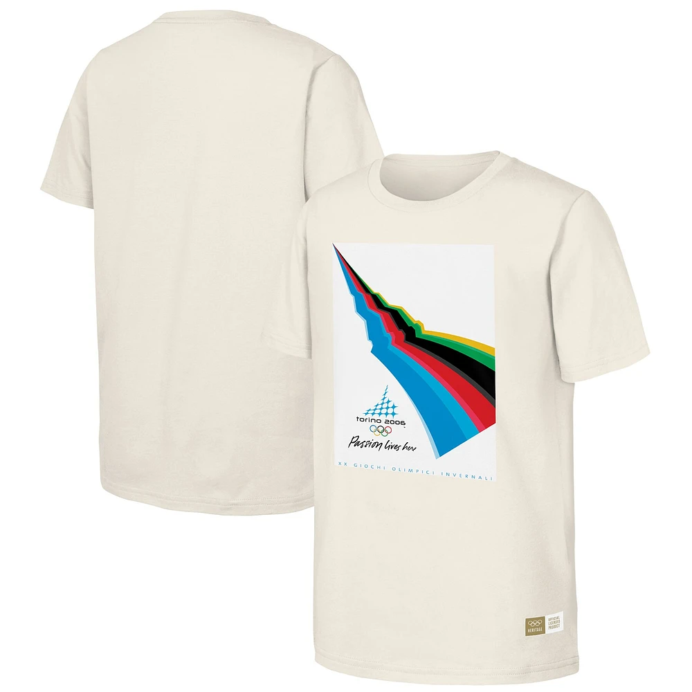 T-shirt naturel du patrimoine olympique des Jeux de Turin 2006 pour hommes
