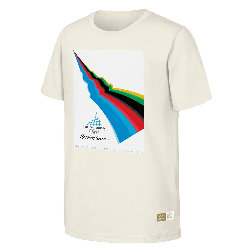 T-shirt naturel du patrimoine olympique des Jeux de Turin 2006 pour hommes