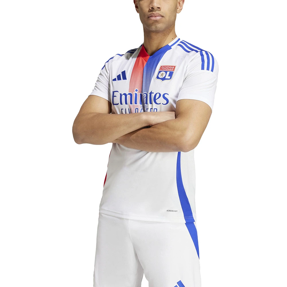 Men's adidas White Olympique Lyonnais 2024/25 Home Replica Jersey