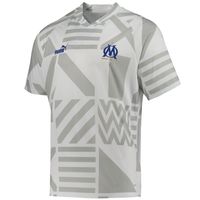 Men's Puma White Olympique Marseille Pre-Match V-Neck Top