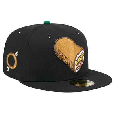 Men's New Era Black Omaha Storm Chasers Theme Night Runzas 59FIFTY Fitted Hat