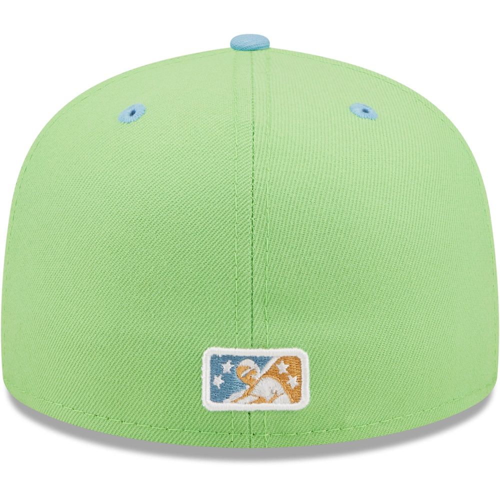 Men's New Era Green/Light Blue Cazadores De Tormentas Omaha Copa La Diversion 59FIFTY Fitted Hat