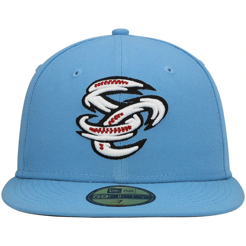 Men's New Era Light Blue Omaha Storm Chasers Authentic Collection Team Alternate 59FIFTY Fitted Hat