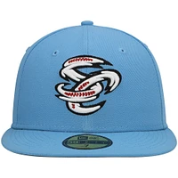 Men's New Era Light Blue Omaha Storm Chasers Authentic Collection Team Alternate 59FIFTY Fitted Hat