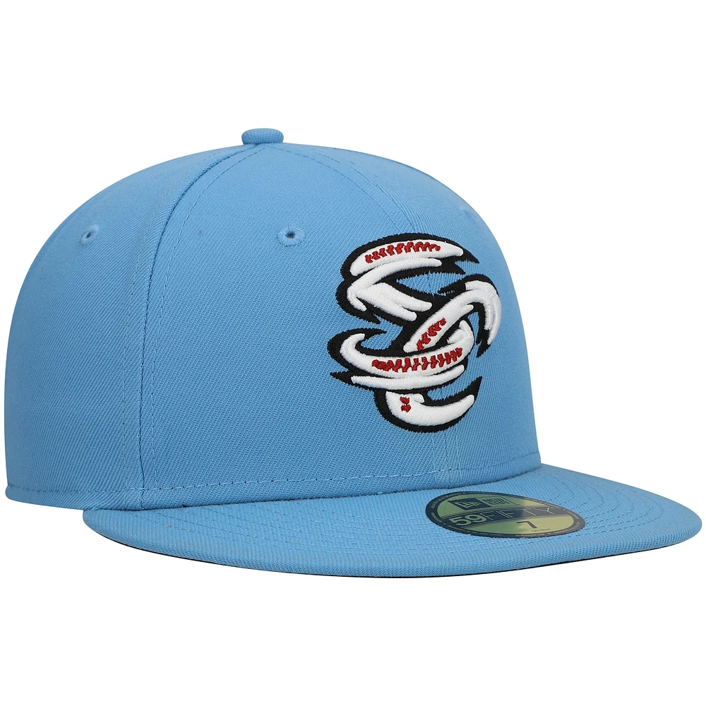 Men's New Era Light Blue Omaha Storm Chasers Authentic Collection Team Alternate 59FIFTY Fitted Hat