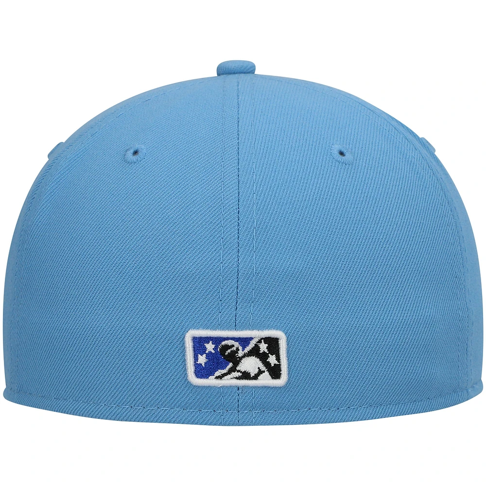 Men's New Era Light Blue Omaha Storm Chasers Authentic Collection Team Alternate 59FIFTY Fitted Hat