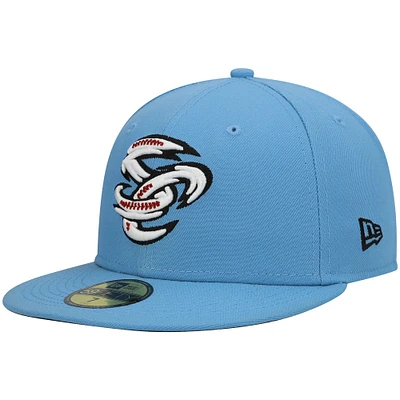 Men's New Era Light Blue Omaha Storm Chasers Authentic Collection Team Alternate 59FIFTY Fitted Hat
