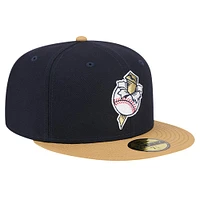 Casquette ajustée 59FIFTY New Era Navy Omaha Storm Chasers Theme Night Golden Spikes pour hommes