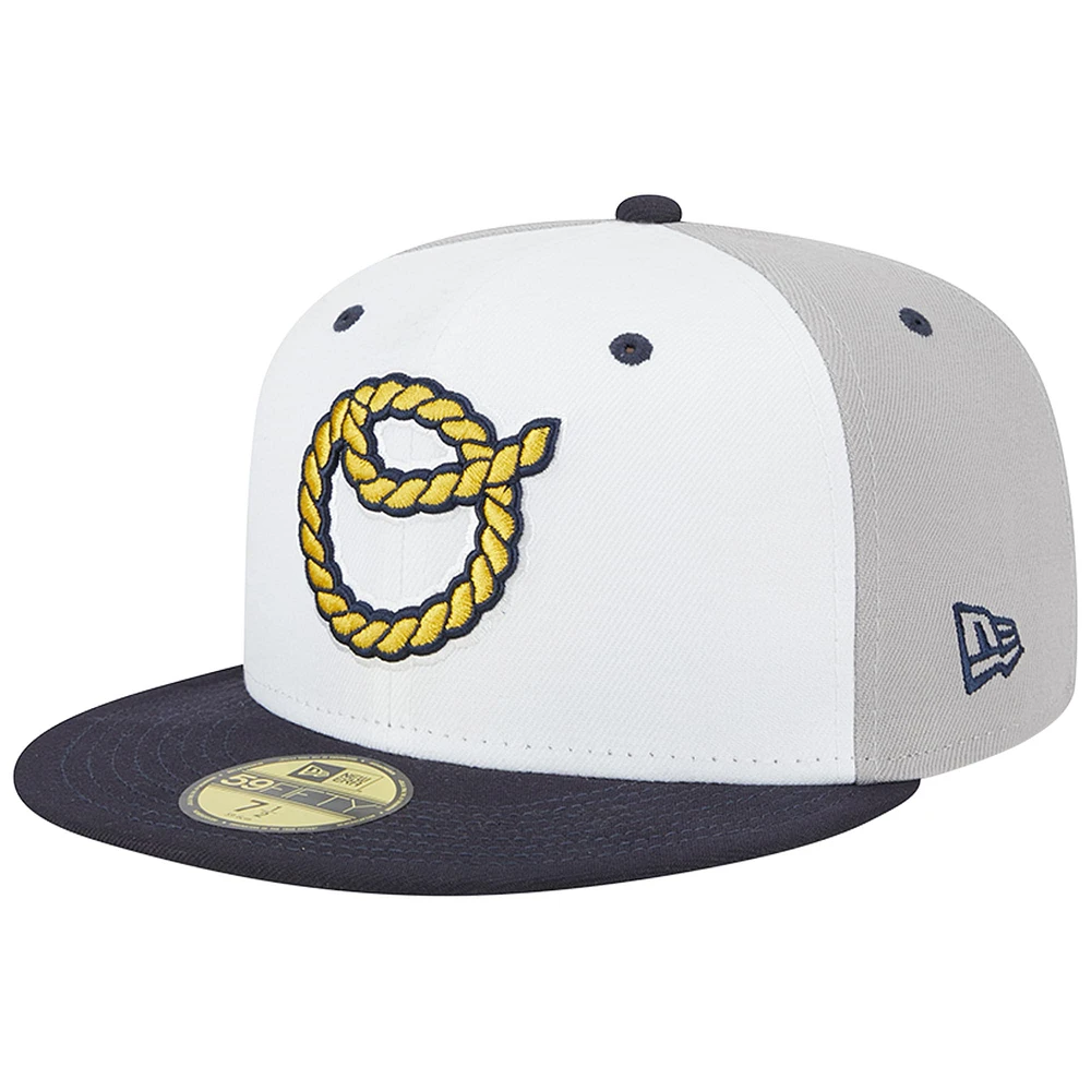 Casquette ajustée 59FIFTY Omaha Cattlemen New Era blanche pour homme avec soirées thématiques