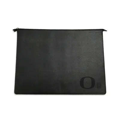 Oregon Ducks Debossed Faux Leather Laptop Case - Black