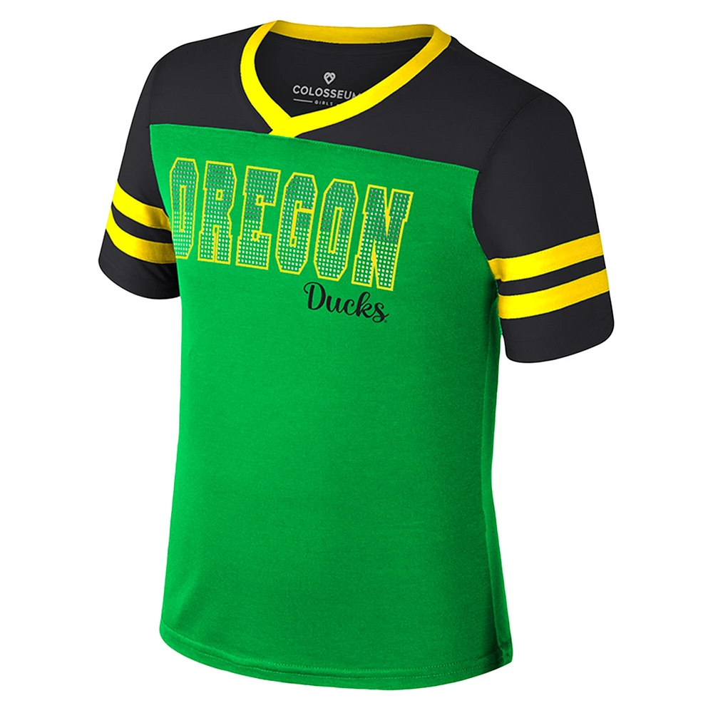 Girls Youth Colosseum Green Oregon Ducks Space Opera T-Shirt