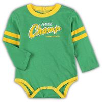 Infant Green/Yellow Oregon Ducks Little Kicker Long Sleeve Bodysuit and Sweatpants Set