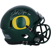 Justin Herbert Oregon Ducks Autographed Riddell Speed Mini Helmet