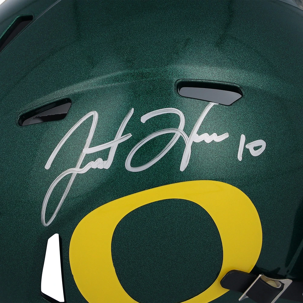 Justin Herbert Oregon Ducks Autographed Riddell Speed Mini Helmet
