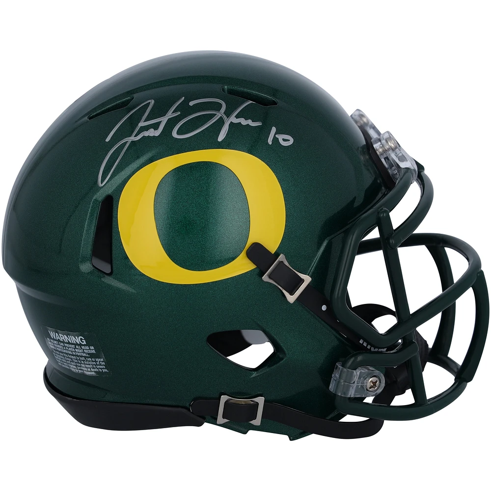 Justin Herbert Oregon Ducks Autographed Riddell Speed Mini Helmet
