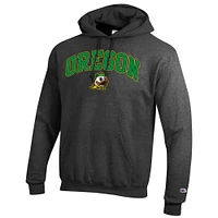 Men's Champion  Charcoal Oregon Ducks Arched Logo Fleece Pullover Hoodie