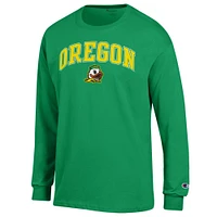 T-shirt à manches longues avec logo Arch Over des Oregon Ducks pour homme, vert champion