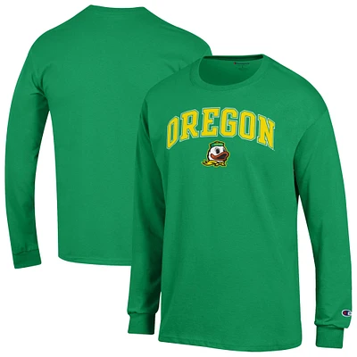 T-shirt à manches longues avec logo Arch Over des Oregon Ducks pour homme, vert champion