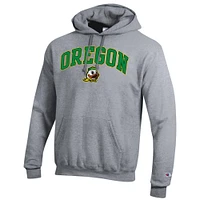 Sweat à capuche en polaire avec logo arqué Champion Heather Grey pour homme des Oregon Ducks