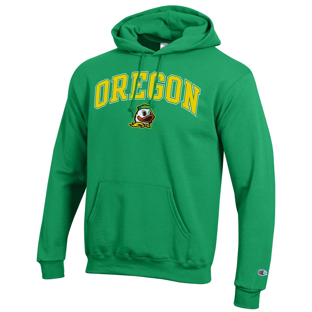 Men's Champion  Kelly Green Oregon Ducks Arched Logo Fleece Pullover Hoodie