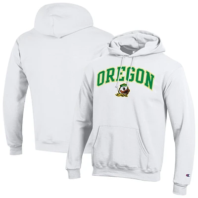 Men's Champion  White Oregon Ducks Arch Over Logo Pullover Hoodie