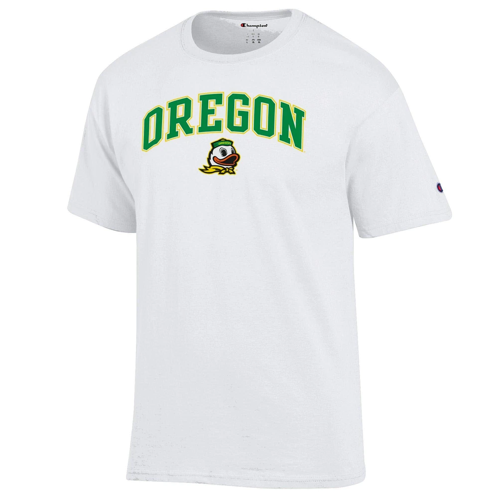 T-shirt blanc avec logo arqué des Oregon Ducks pour homme